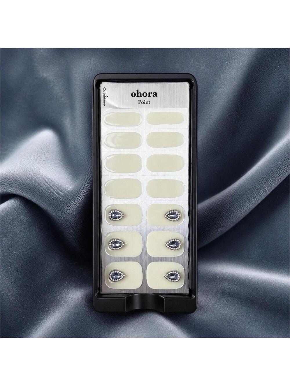 ohora Semicured Gel Nail Kit & Set Point N Tiana White Shiny NP-053 30pc
